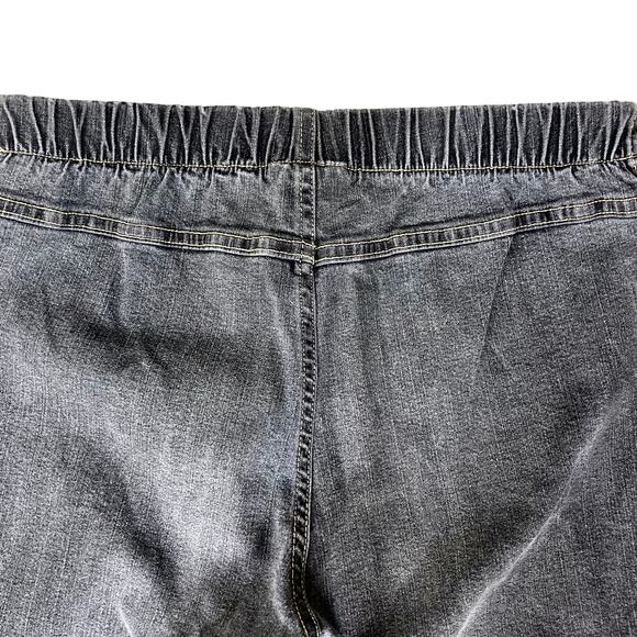 Soft Surroundings gray bootcut jeans, high rise pull on elastic back waist denim - Picture 4 of 6